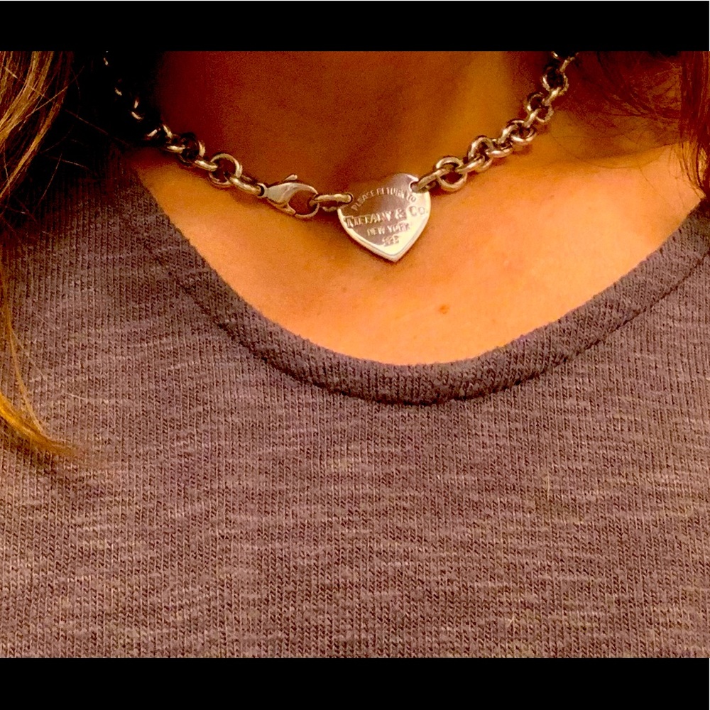 💯 Authentic Tiffany & Co. Heart Tag Chain Link Choker